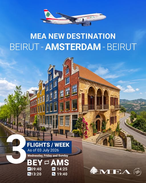 Middle East Airlines commences Beirut-Amsterdam service in June 2026
